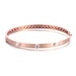 10k rose gold marquise lab grown diamond bezel bangle bracelet 1 1.webp