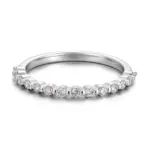 10k white gold round lab grown diamond channel set eternity ring 1