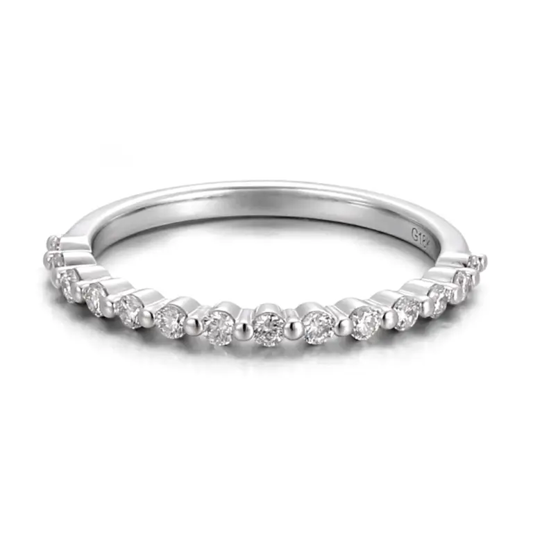 10k white gold round lab grown diamond channel set eternity ring 1