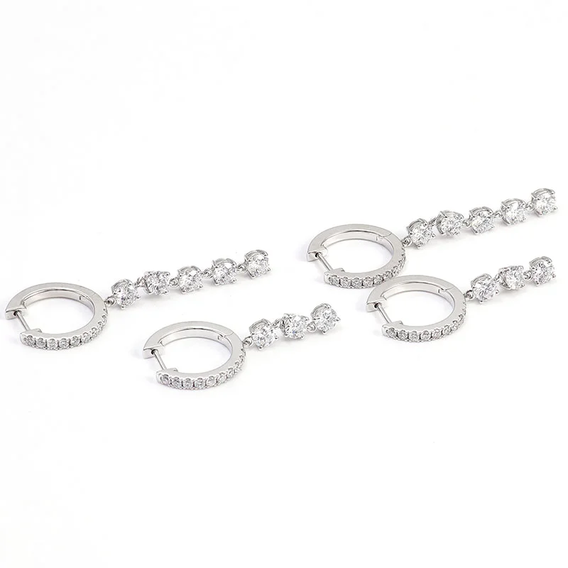 10k white gold round lab grown diamond prong set drop earring 1 10k white gold round lab grown diamond prong set drop earring 1