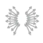 10k white gold round lab grown diamond prong set stud earring 1