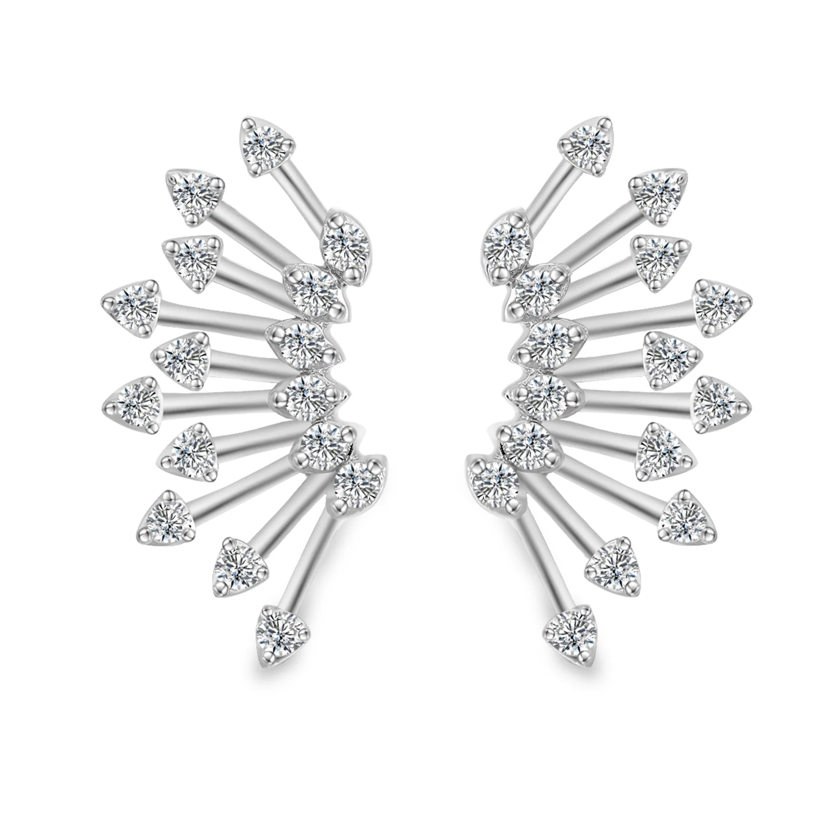 10k white gold round lab grown diamond prong set stud earring 1 10k white gold round lab grown diamond prong set stud earring 1