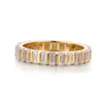 14k gold baguette lab grown diamond channel set eternity ring 1
