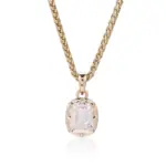 14k gold cushion lab grown diamond prong set pendent necklace 1