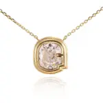 14k gold custom cutting lab grown diamond bezel pendent necklace 1