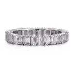 14k gold emerald lab grown diamond prong set eternity ring 1