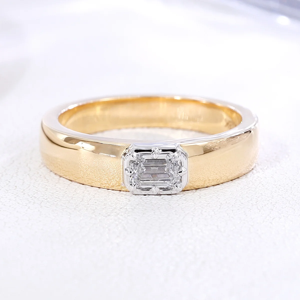14k gold emerald lab grown diamond prong set solitaire engagement ring 1 14k gold emerald lab grown diamond prong set solitaire engagement ring 1