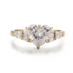 14k gold heart lab grown diamond prong set cluster engagement ring 1