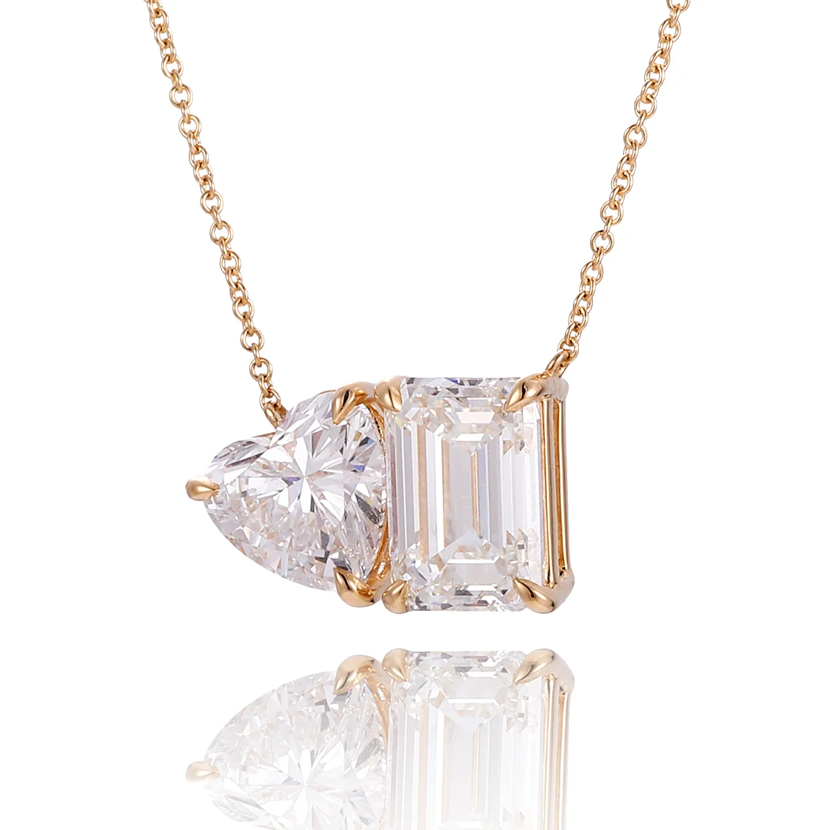 14k gold heart lab grown diamond prong set pendent necklace 1 14k gold heart lab grown diamond prong set pendent necklace 1