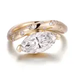 14k gold marquise lab grown diamond channel set solitaire engagement ring 1
