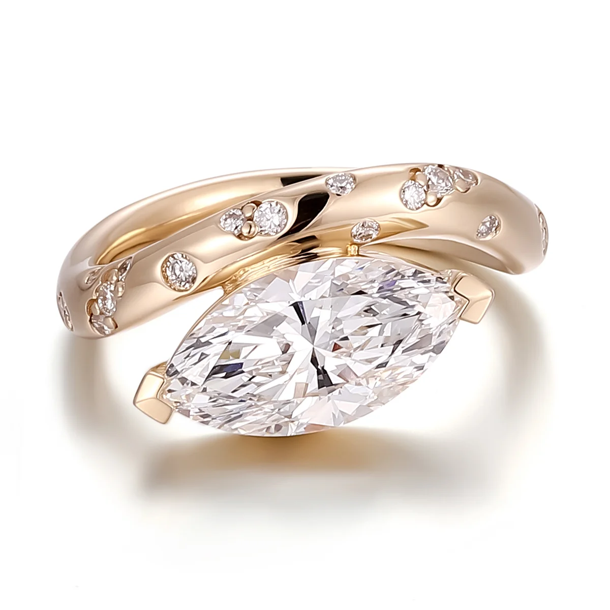 14k gold marquise lab grown diamond channel set solitaire engagement ring 1 14k gold marquise lab grown diamond channel set solitaire engagement ring 1