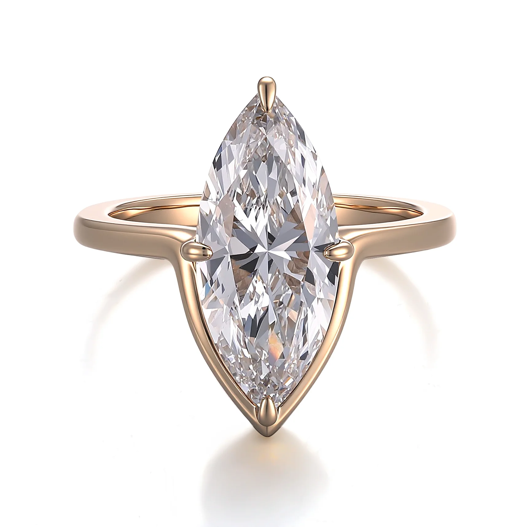 14k gold marquise lab grown diamond prong set solitaire engagement ring 1 14k gold marquise lab grown diamond prong set solitaire engagement ring 1