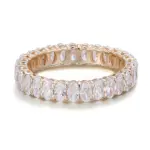 14k gold oval lab grown diamond channel set eternity ring 1
