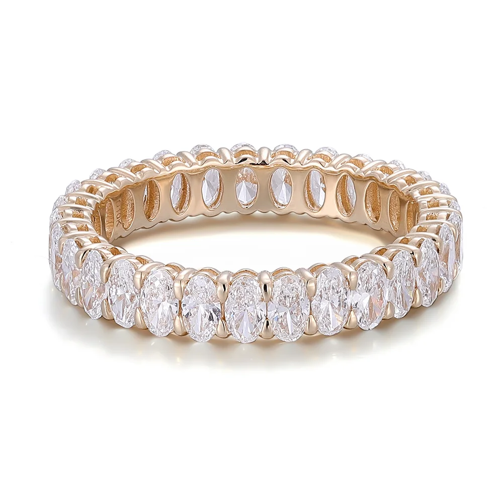 14k gold oval lab grown diamond channel set eternity ring 1 14k gold oval lab grown diamond channel set eternity ring 1