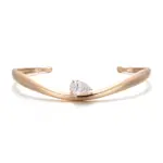 14k gold pear lab grown diamond prong set bangle bracelet 1