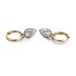 14k gold pear lab grown diamond prong set drop earring 1