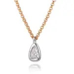 14k gold pear lab grown diamond prong set pendent necklace 1