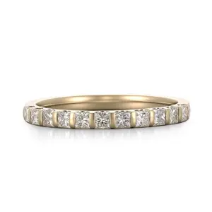 14k gold princess lab grown diamond channel set eternity ring 1