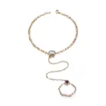14k gold radiant lab grown diamond bezel chain bracelet 1
