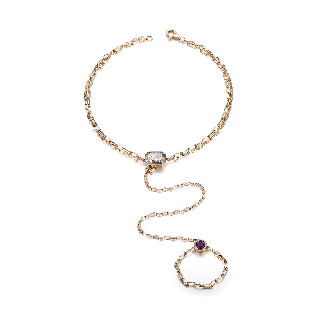 14k gold radiant lab grown diamond bezel chain bracelet 1 14k gold radiant lab grown diamond bezel chain bracelet 1