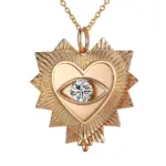 14k gold round lab grown diamond channel set pendent necklace 1