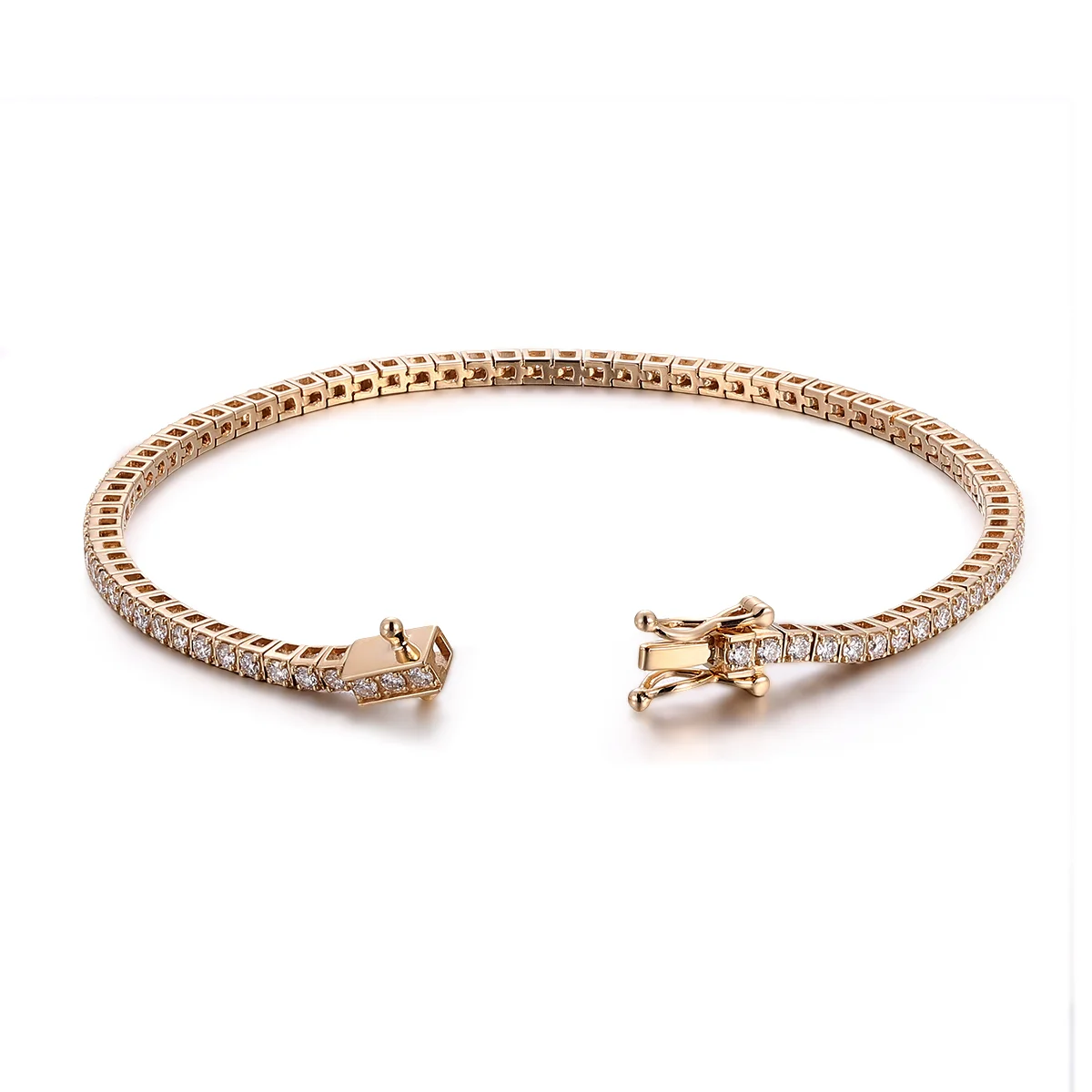 14k gold round lab grown diamond four prong tennis bracelet 1 14k gold round lab grown diamond four prong tennis bracelet 1