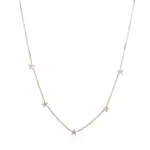 14k gold round lab grown diamond pave setting charm necklace 1