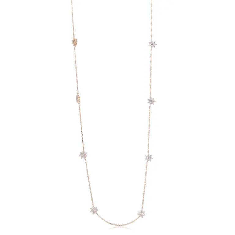14k gold round lab grown diamond prong set charm necklace 1