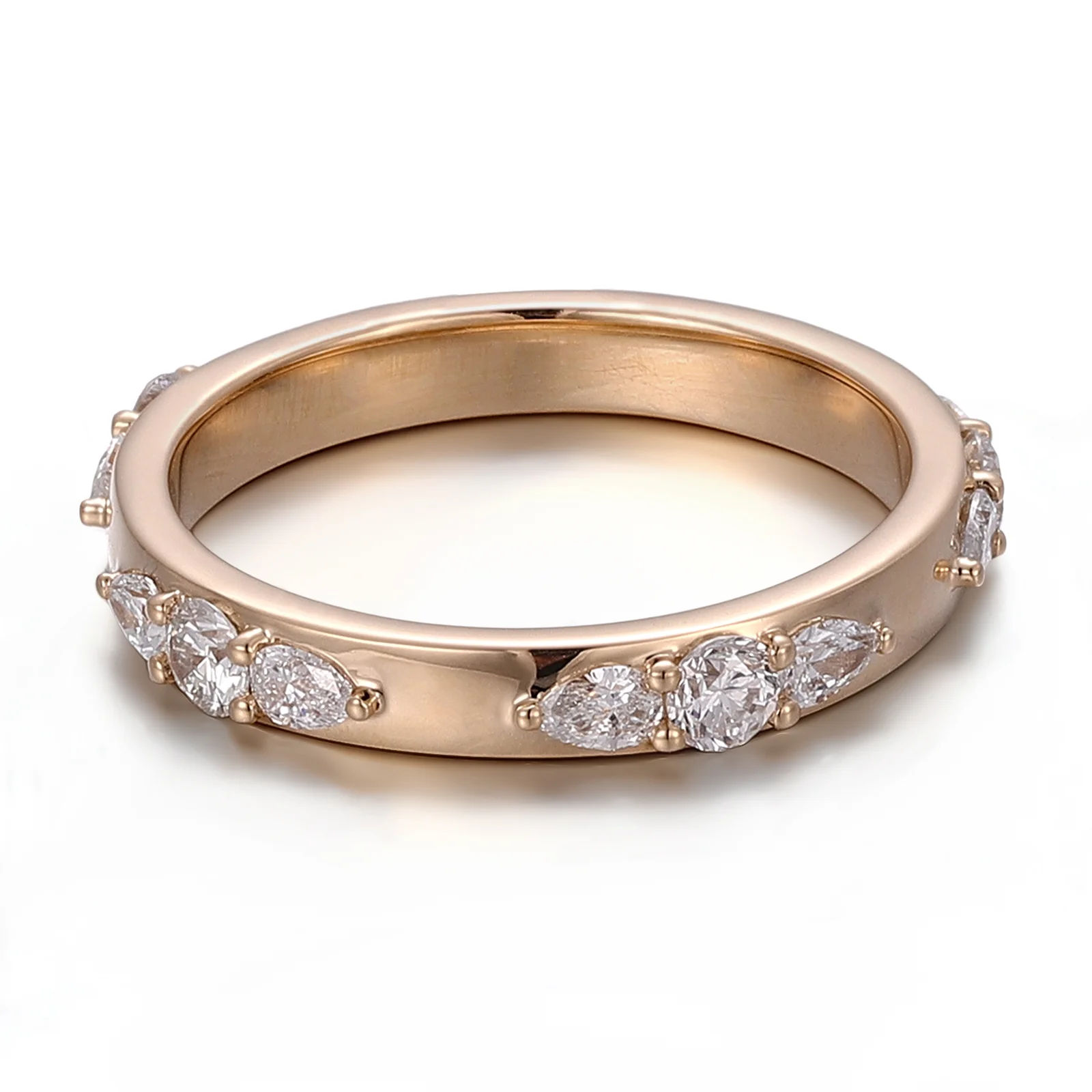 14k gold round lab grown diamond prong set eternity ring 1 14k gold round lab grown diamond prong set eternity ring 1