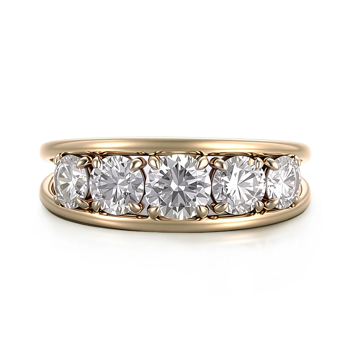 14k gold round lab grown diamond prong set split shank engagement ring 1 14k gold round lab grown diamond prong set split shank engagement ring 1