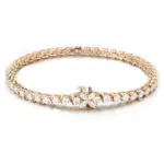 14k gold round lab grown diamond prong set tennis bracelet 1