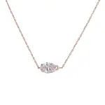 14k rose gold pear lab grown diamond channel set pendent necklace 1