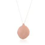 14k rose gold round lab grown diamond bezel pendent necklace 1