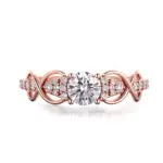 14k rose gold round lab grown diamond prong set cluster engagement ring 1