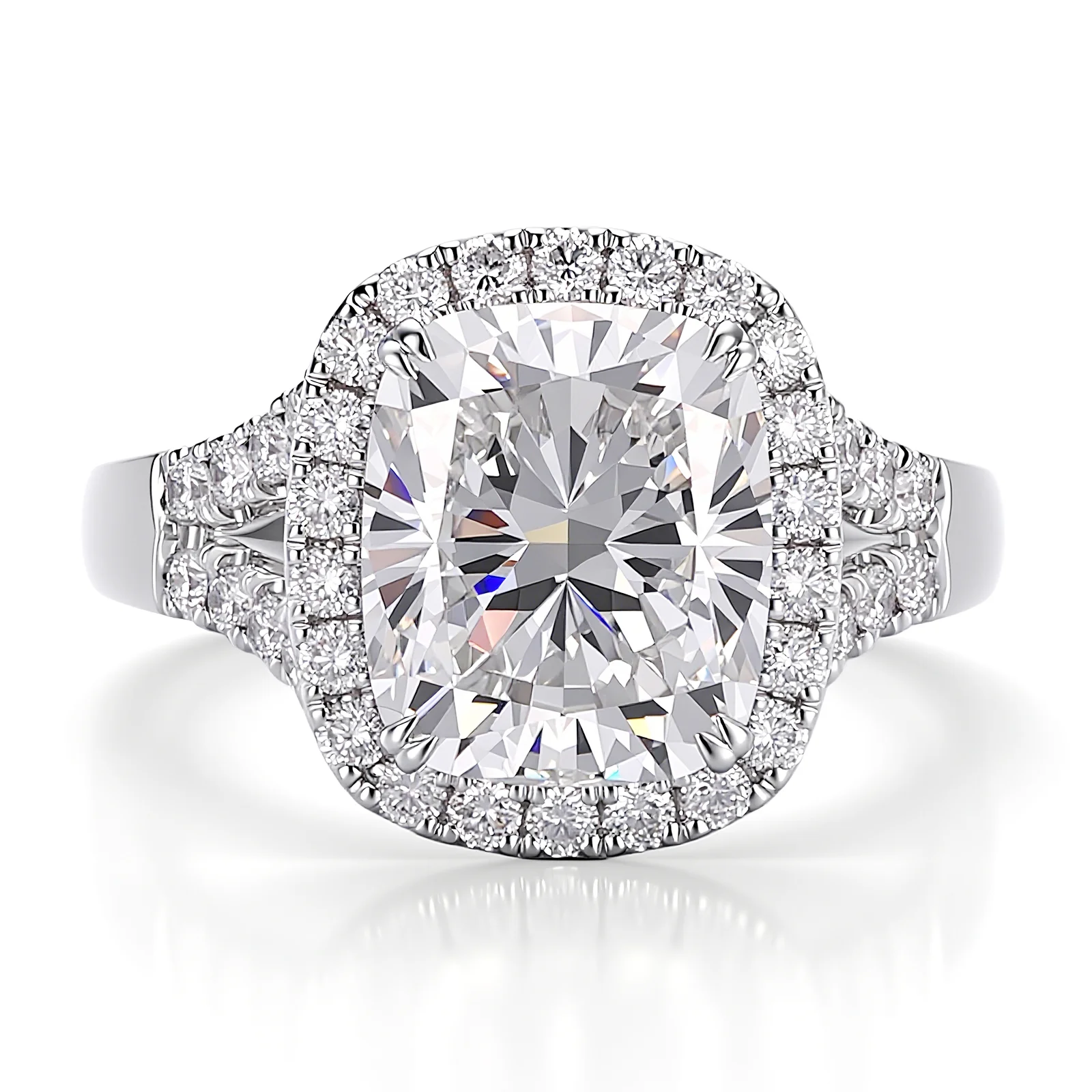 14k white gold cushion lab grown diamond prong set halo engagement ring 1 14k white gold cushion lab grown diamond prong set halo engagement ring 1