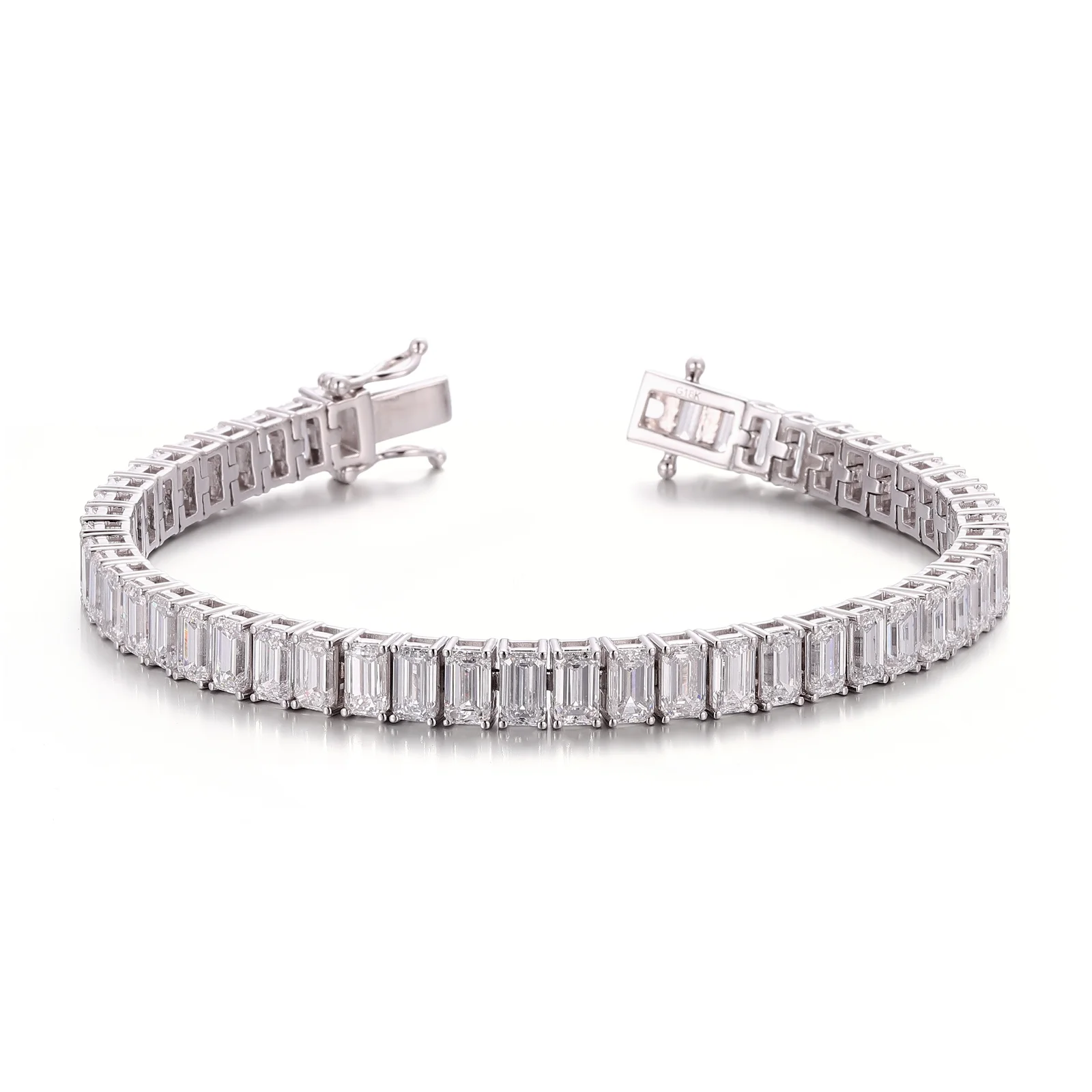 14k white gold emerald lab grown diamond four prong tennis bracelet 1 14k white gold emerald lab grown diamond four prong tennis bracelet 1