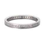 14k white gold princess lab grown diamond channel set eternity ring 1
