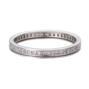 14k white gold princess lab grown diamond channel set eternity ring 1