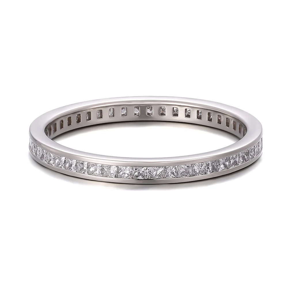 14k white gold princess lab grown diamond channel set eternity ring 1 14k white gold princess lab grown diamond channel set eternity ring 1