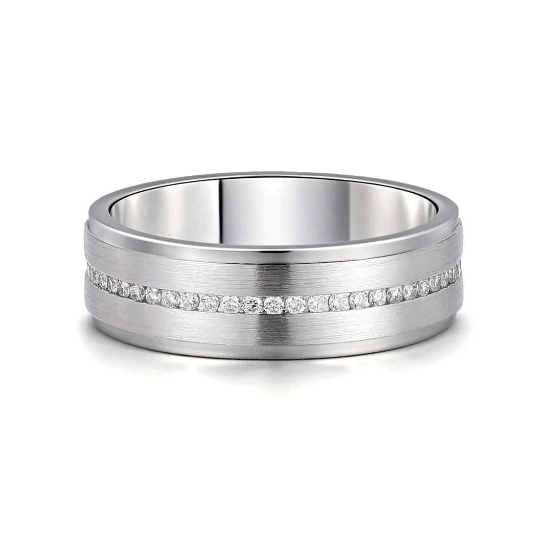 14k white gold round lab grown diamond channel set eternity ring 1 14k white gold round lab grown diamond channel set eternity ring 1