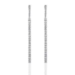 14k white gold round lab grown diamond prong set drop earring 1