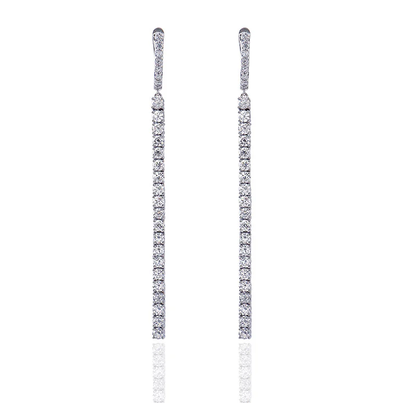 14k white gold round lab grown diamond prong set drop earring 1 14k white gold round lab grown diamond prong set drop earring 1