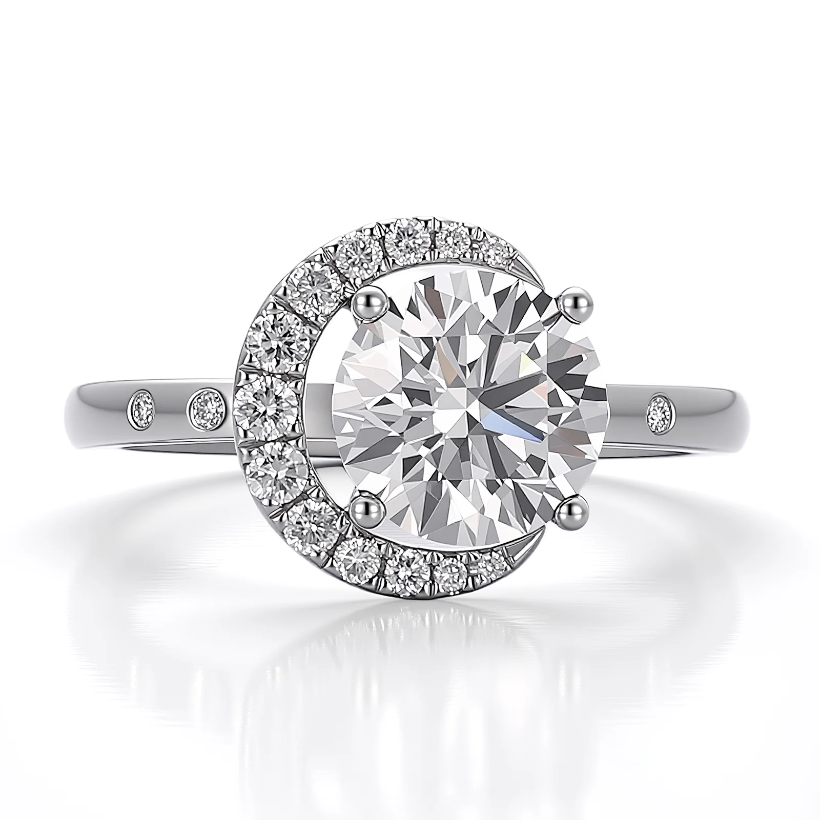 14k white gold round lab grown diamond prong set halo engagement ring 1 14k white gold round lab grown diamond prong set halo engagement ring 1