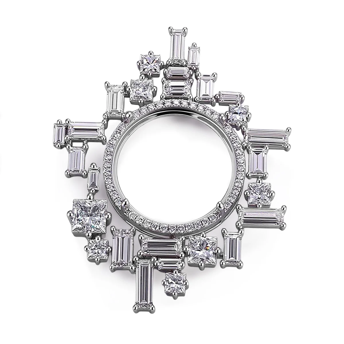 14k white gold round lab grown diamond prong set pendent necklace 1 14k white gold round lab grown diamond prong set pendent necklace 1