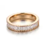 18k gold emerald lab grown diamond channel set eternity ring 1