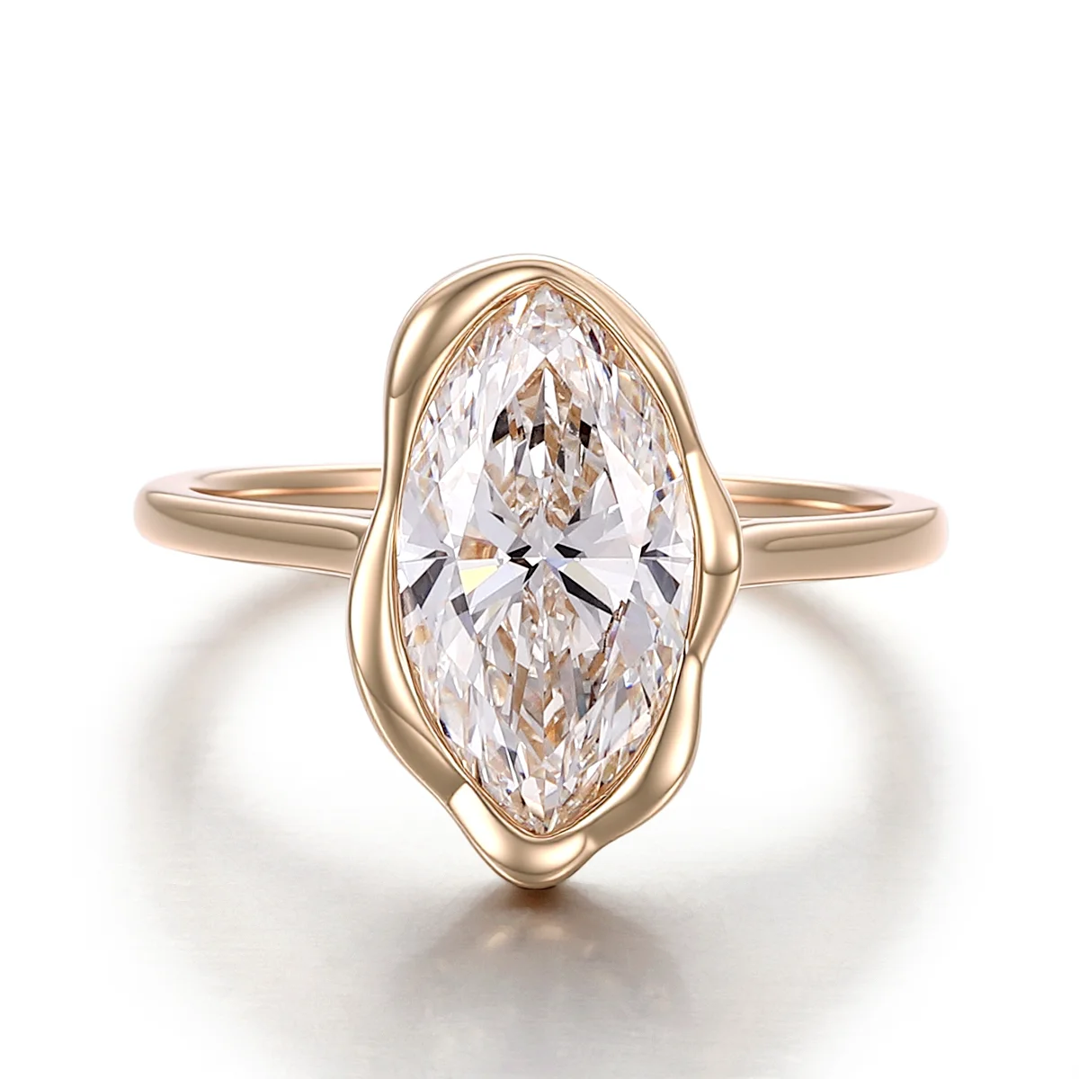 18k gold marquise lab grown diamond bezel solitaire engagement ring 1 18k gold marquise lab grown diamond bezel solitaire engagement ring 1