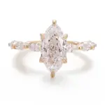 18k gold marquise lab grown diamond prong set cluster engagement ring 1