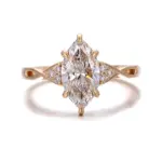 18k gold marquise lab grown diamond prong seting cluster engagement ring 1