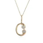 18k gold round lab grown diamond bezel pendent necklace 1