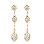 18k gold round lab grown diamond eight prong drop earring 1